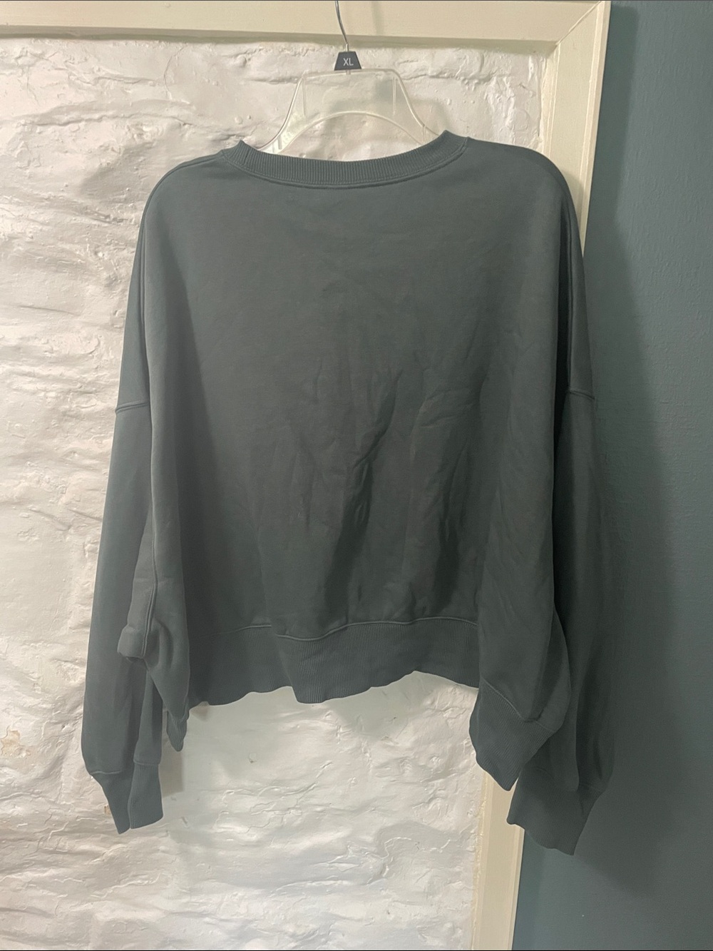 Nike Dark Olive Crewneck Sweatshirt with White Swoosh - Picture 3 of 6